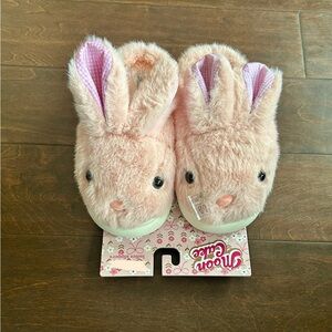 Moon Cake Womens Faux Fur Memory Foam Slippers New Bunny Easter Pink